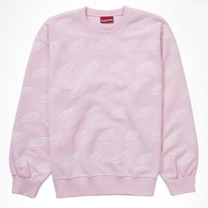 Supreme All-Over Logo Crewneck – Soft Pink – Size Medium - Unisex